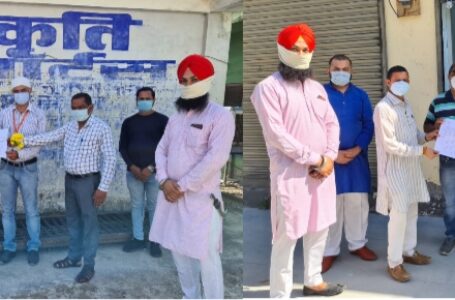 कोरोना वारियर्स पत्रकारों को भाजयुमो पांवटा ने  किया सम्मानित