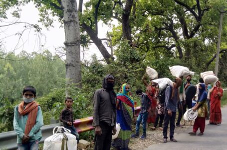 उत्तराखंड से वापस पांवटा भेजे पैदल जा रहे 27 प्रवासी श्रमिक,एसडीएम ने शेल्टर होम में करवाई सोने की व्यवस्था