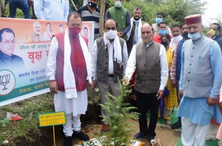 सुरेश भारद्वाज ने आज घणाह्हटी में  पौधारोपण लगाने के साथ अपने विचार लोगो के समक्ष व्यक्त किये