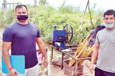 कोरोना काल में राष्ट्रीय खिलाड़ी  सड़क किनारे गन्ने का जूस बेचने को मजबूर
