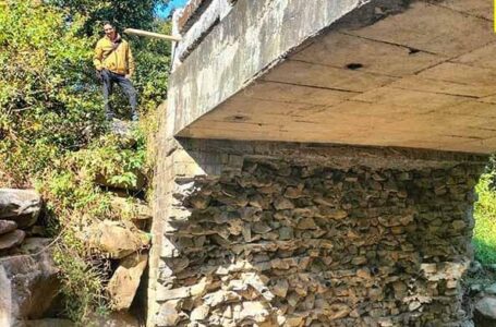 बीती बरसात से गिरा टिकरू-बल्ह सडक़ का पुल, यातायात पूरी तरह से बंद