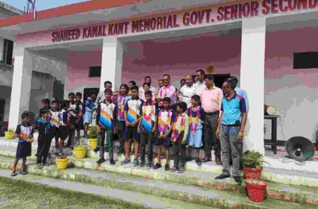 शहीद कमल कांत मेमोरियल राजकीय वरिष्ठ माध्यमिक विद्यालय कोटड़ी व्यास के खिलाड़ी छात्र, छात्राओं का स्कूल प्रांगण में किया जोरदार स्वागत