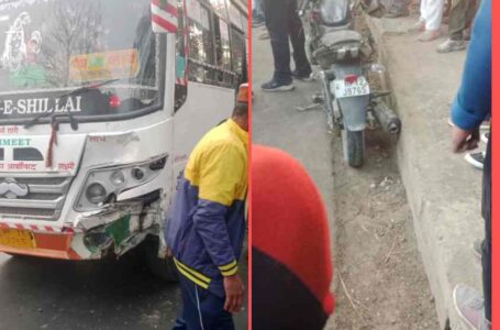 गोंदपुर में बस और बाइक की जोरदार टक्कर एक की मौके पर मौत, एक गंभीर घायल ।